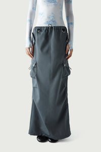 Tailored Cargo Maxi Skirt